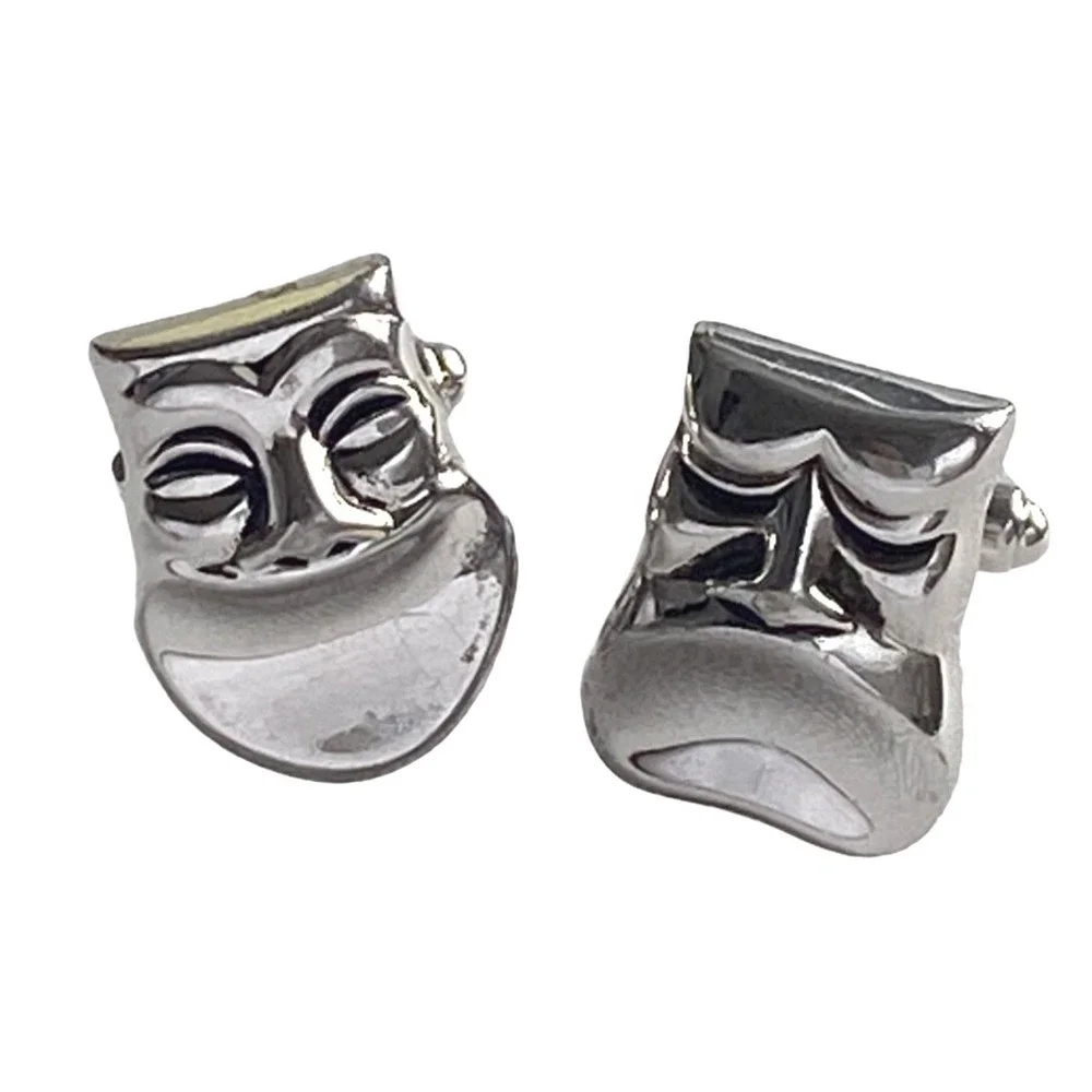 Vintage COMEDY & TRAGEDY Masks Theater Theatre Performing Arts Men's Cufflinks